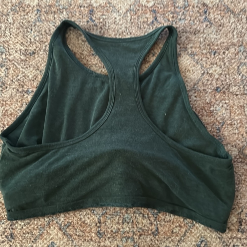 GapFit Breathe Tie-Front Cropped Brami tank‎ yoga sports bra green L - Picture 3 of 3